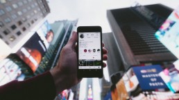 Smartphone showing instagram on screen