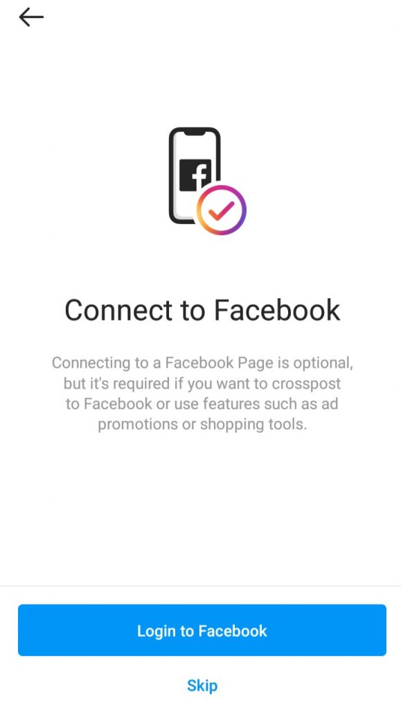 instagram connect facebook