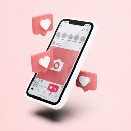 social media rebrand on phone hearts