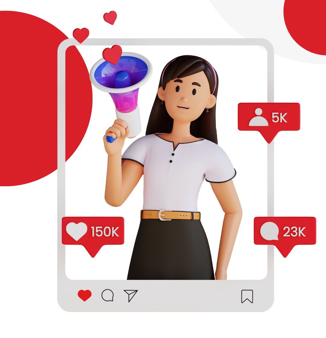 rebrand on social media girl illustration